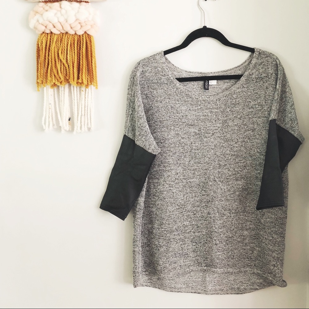 Oversized Contrast-sleeve Sweater